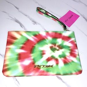 NEW Betsey Johnson tie dye naughty nice pouch bag